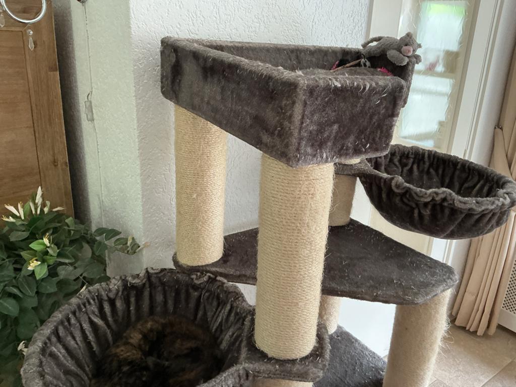 Krabpaal met 2 hangmandjes om lekker te luieren., Dieren en Toebehoren, Krabmeubelen, Ophalen of Verzenden, Gebruikt, Krabpaal