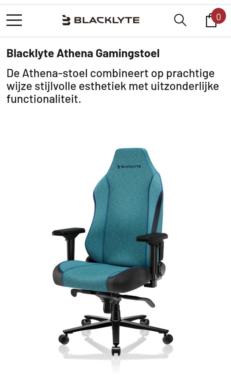 Blacklyte altena pro gamingstoel blauw / groen, Ophalen, Nieuw