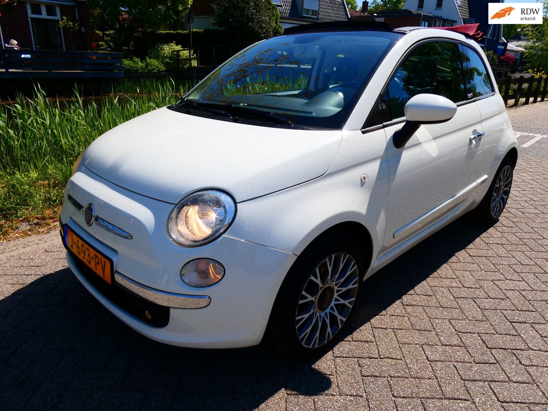 Fiat 500 C 1.4i 101pk 4-Cilinder Cabrio Lounge Airco PDC Zui, Euro 5, Gebruikt, 31 €/maand, 4 cilinders