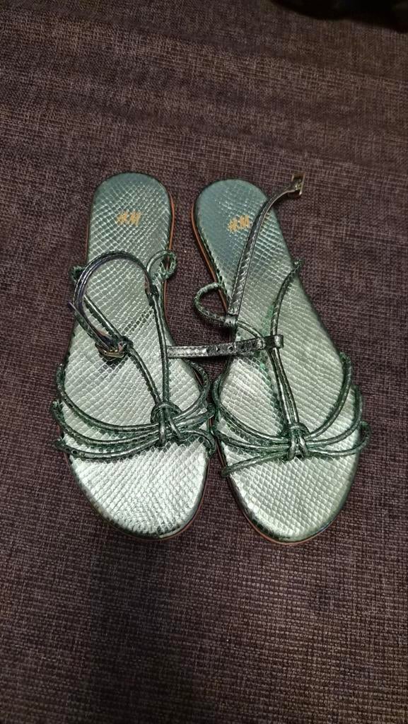 Nieuwe groene dames sandalen maat 36, H&M, Nieuw, Groen, Sandalen of Muiltjes