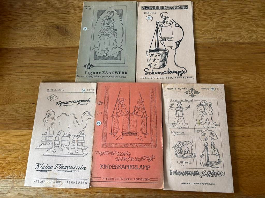 Vintage Figuurzaagwerk Tekeningen Jaren '50 - Diverse Motiev, Ophalen of Verzenden, Gebruikt, Knutselwerk