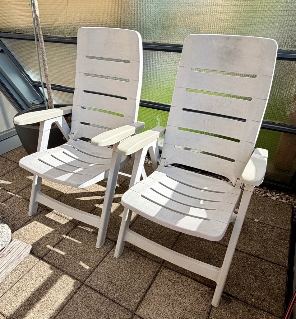 tuinstoelen, Ophalen, Gebruikt, Kunststof, Verstelbaar