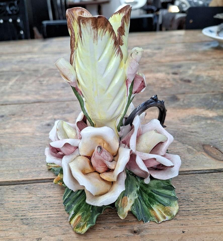 Bassano Bloemenkandelaar van Italiaans Keramiek, Antiek en Kunst, Ophalen of Verzenden