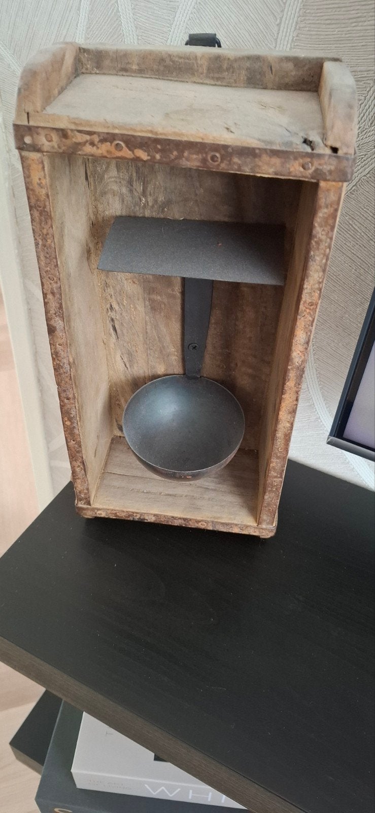 Steenmal met metalen lepel, Huis en Inrichting, Ophalen