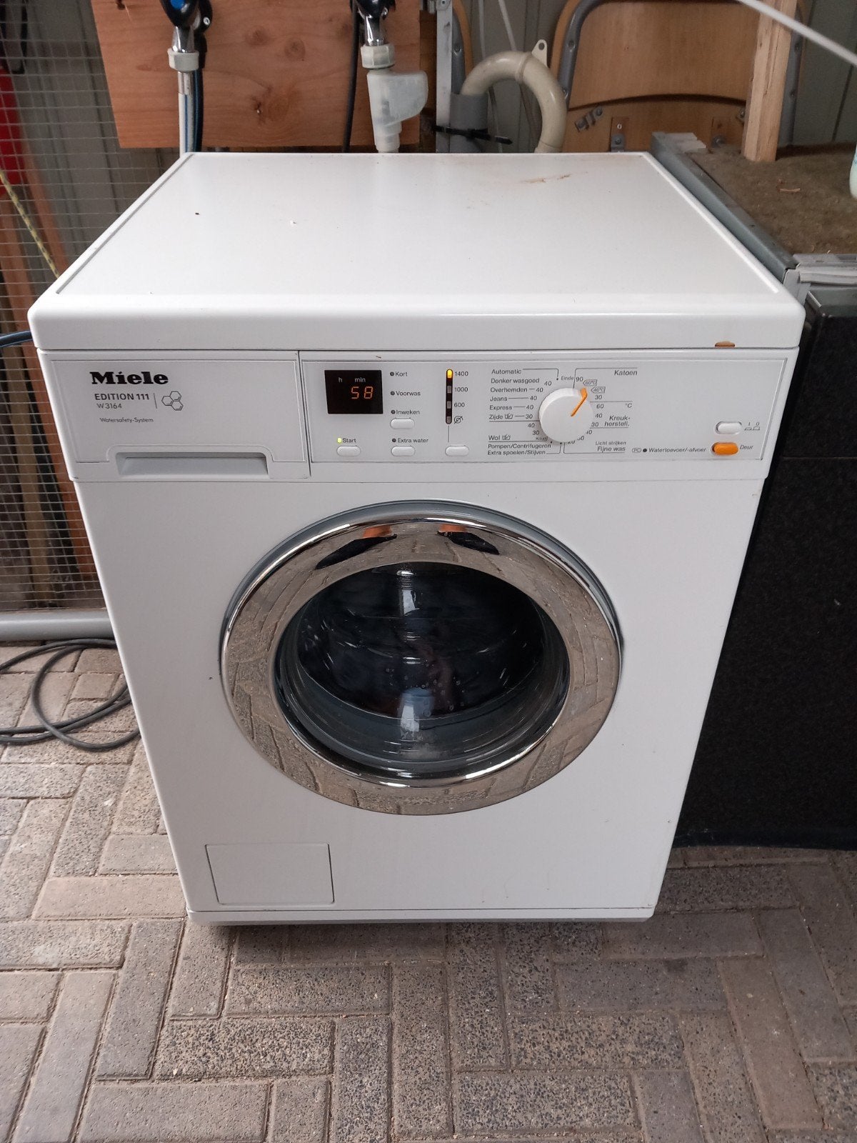 wasmachine droger miele, Ophalen, Gebruikt, 1200 tot 1600 toeren, 85 tot 90 cm