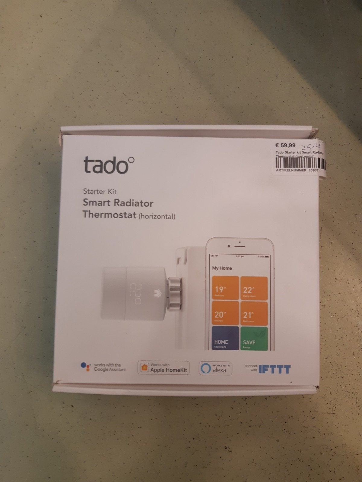 Tado Starter Kit Slimme Radiatorknop (horizontaal), Doe-het-zelf en Verbouw, Verwarming en Radiatoren, Thermostaat, Support@tado.com