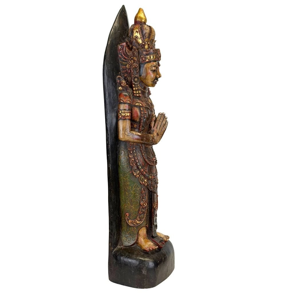 Balinees tempelbeeld – verguld houtsnijwerk – 67,8 cm, Antiek en Kunst, Indonesië, Ophalen of Verzenden, Beeld, Hout