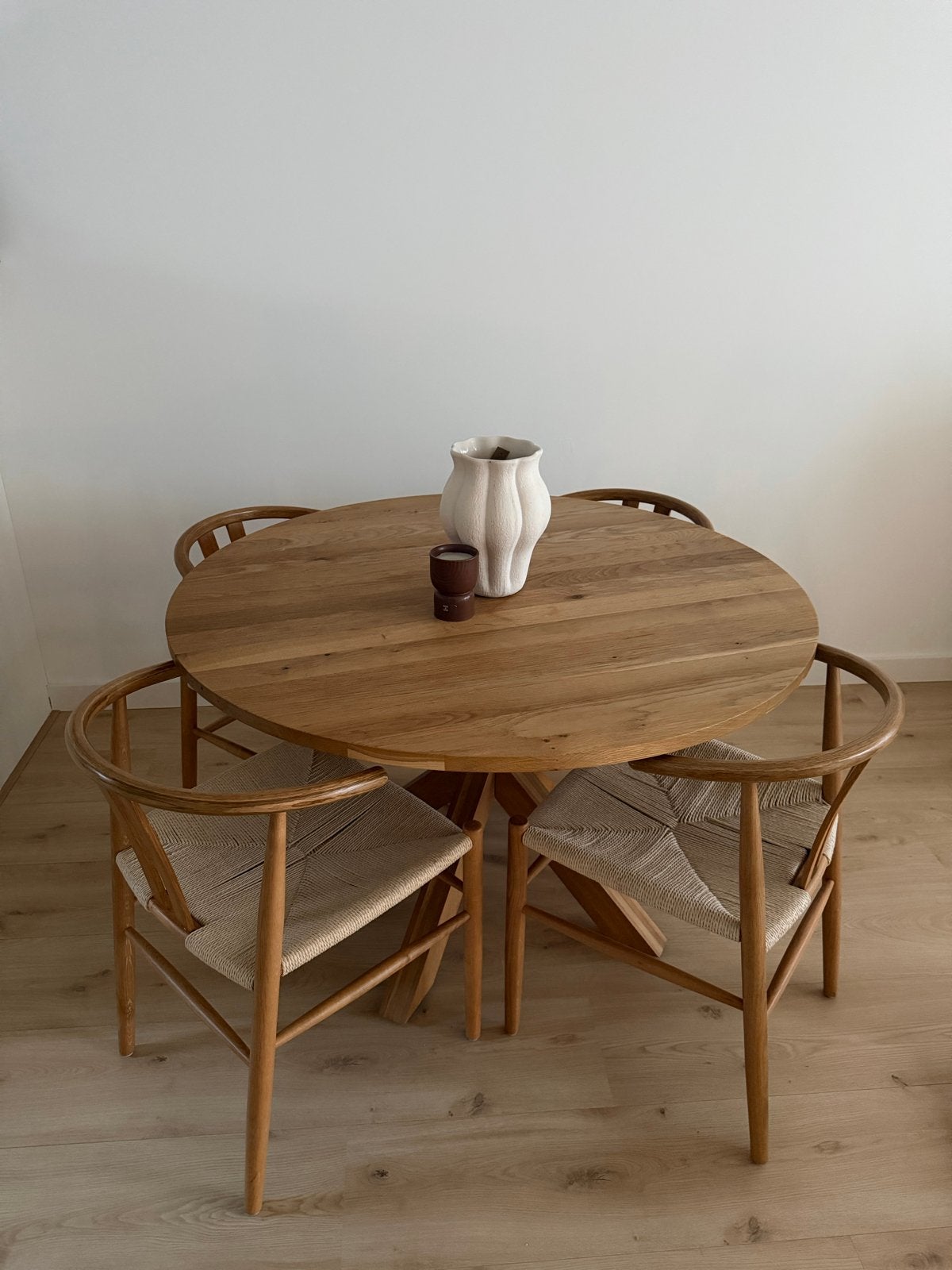 Ronde eettafel 120 cm - gebruikt, goede staat, Ophalen, Gebruikt, 100 tot 150 cm, Rond