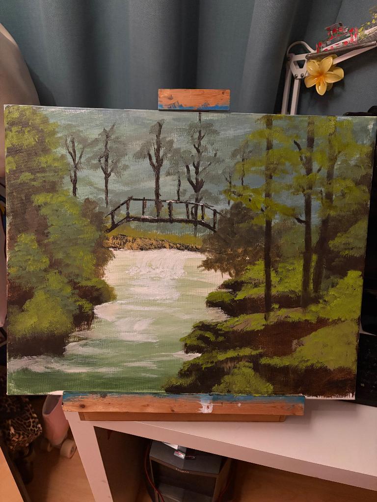 Amateur schilderij Bob Ross, Antiek en Kunst, Kunst | Schilderijen | Klassiek, Ophalen