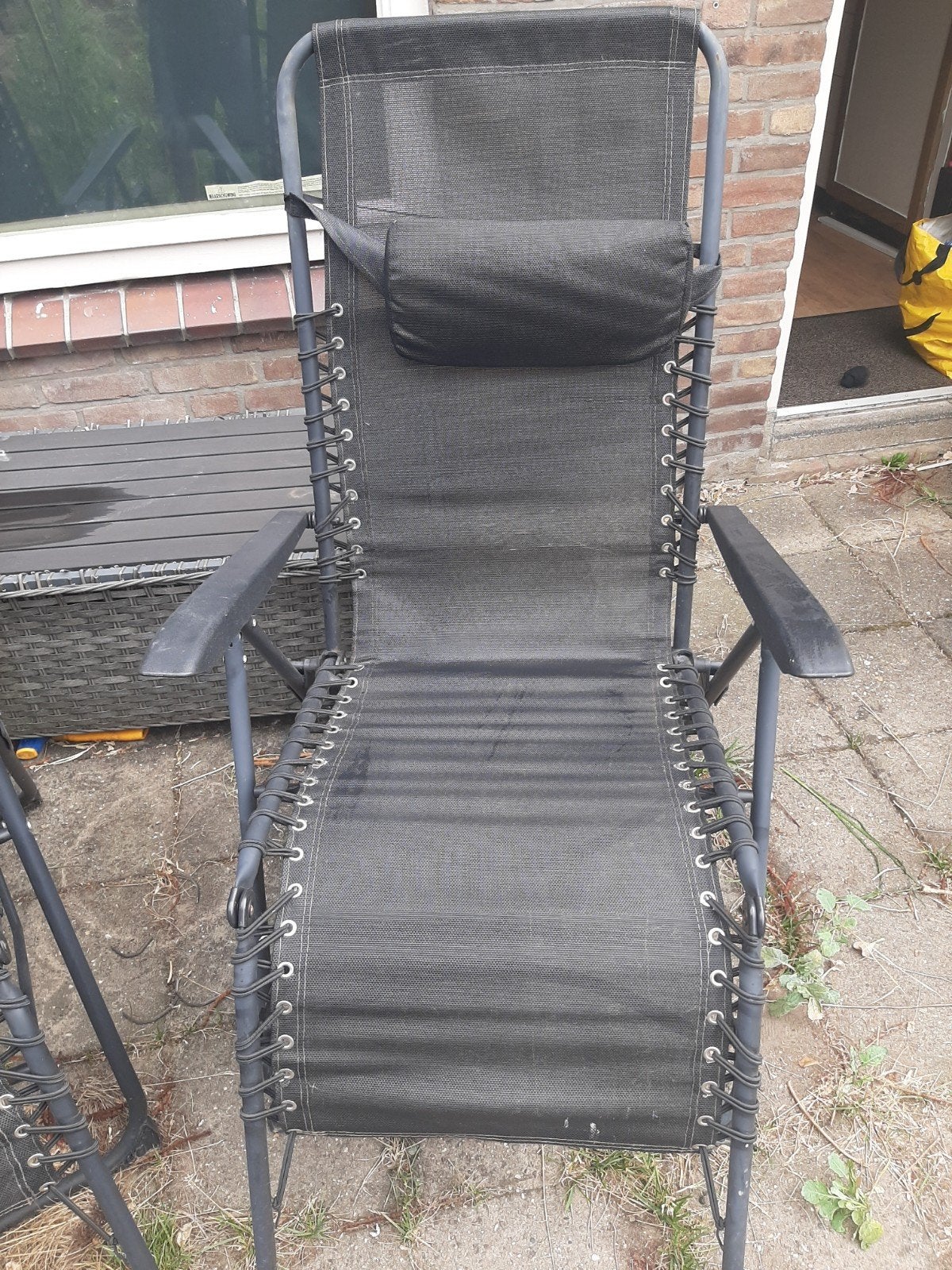 2 goede zit en lig stoelen, Ophalen of Verzenden, Gebruikt, Metaal