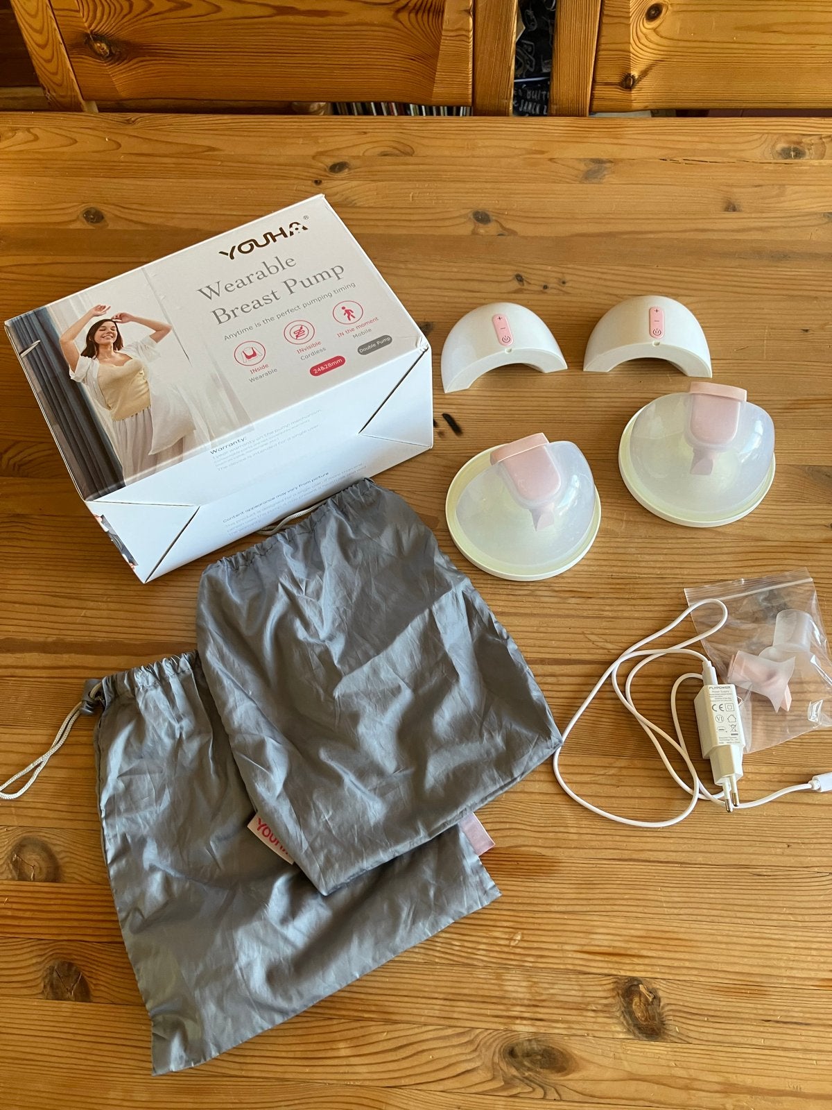 YOUHA Wearable Borstkolf met extra opzetstukken, Ophalen of Verzenden, Zo goed als nieuw