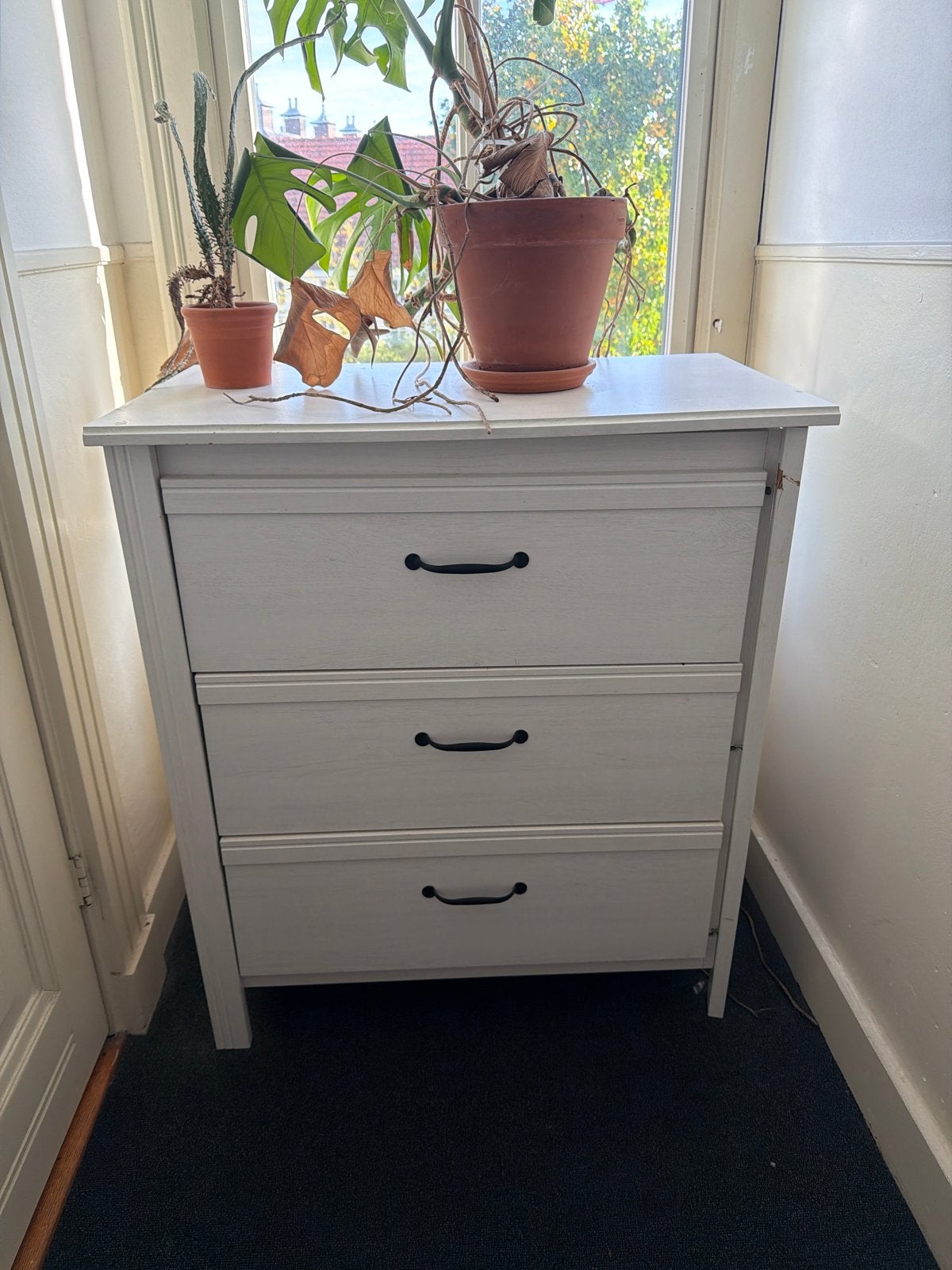 IKEA Brusali ladekast wit met 3 lades (beschadigd), Ophalen, Gebruikt, 100 tot 150 cm, 50 tot 100 cm