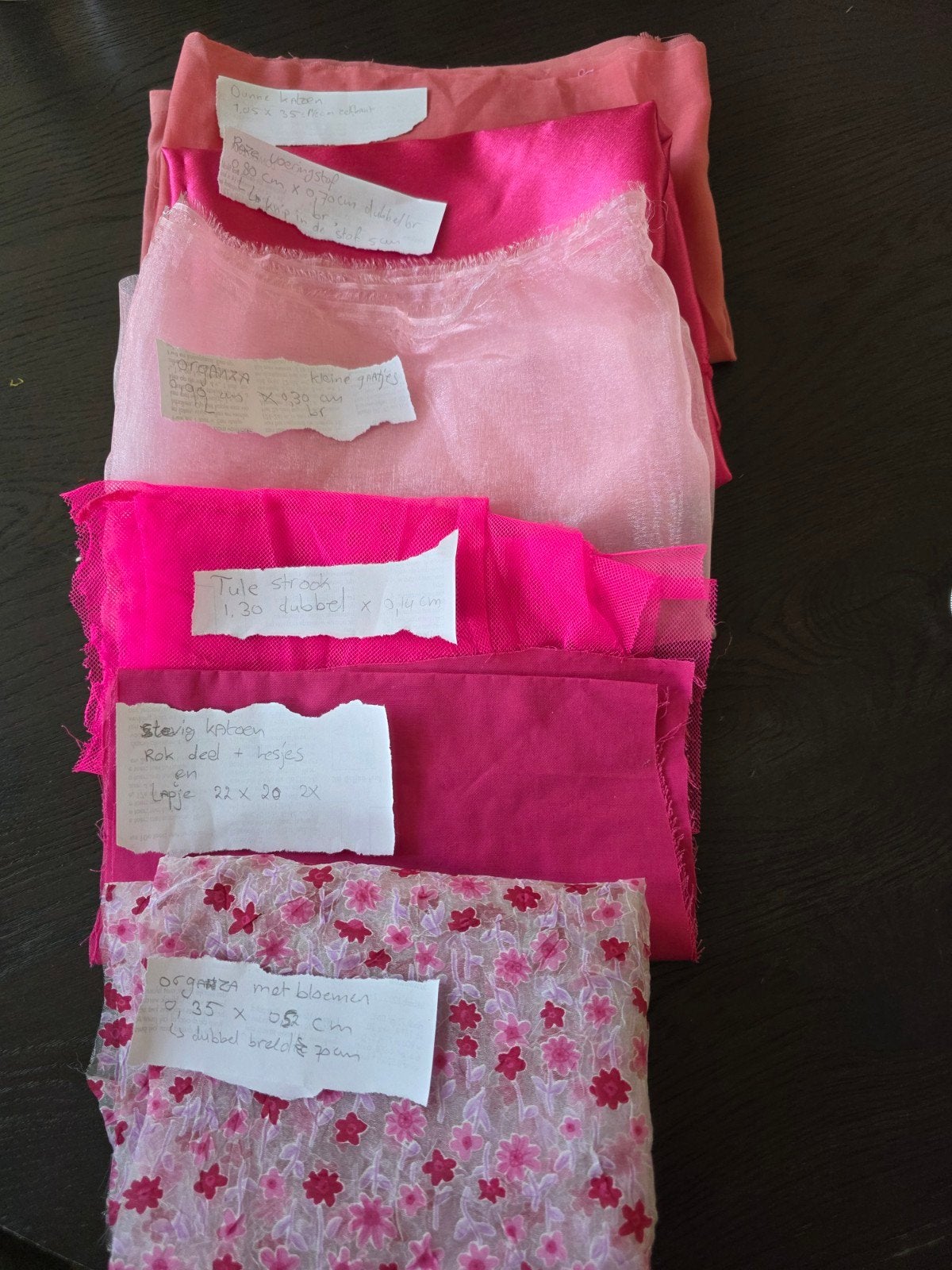Tasje met roze lapjes, Nieuw, Ophalen of Verzenden, 30 tot 120 cm, Katoen
