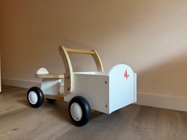 Bandits & Angels Bakfiets Loopfiets Hout Little Rider Pink, Ophalen, Zo goed als nieuw, Loopfiets