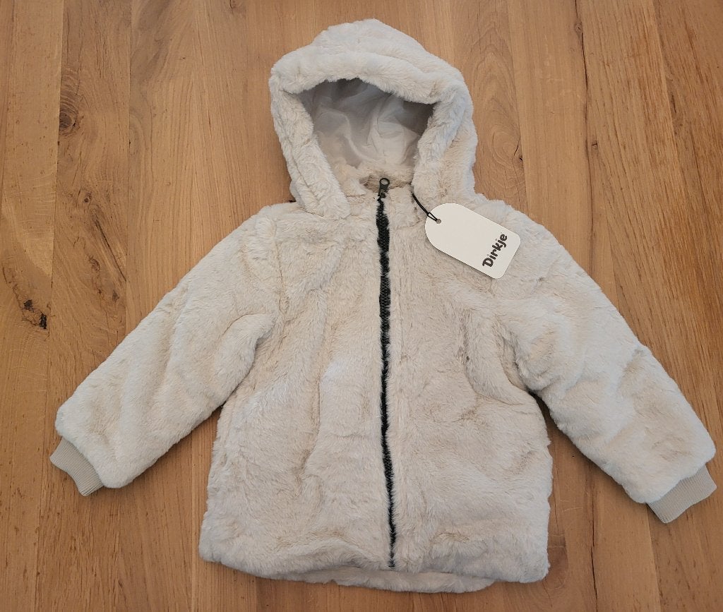 Nieuw! Dirkje winterjas, off-white, faux fur, maat 98, Kinderen en Baby's, Kinderkleding | Maat 98, Meisje, Dirkje, Nieuw, Ophalen of Verzenden
