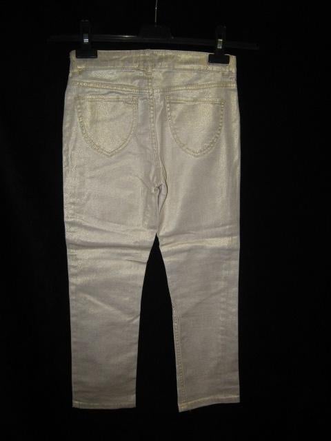 Prachtige gouden glitter coated broek van H&M maat 128., Broek, H&M, Zo goed als nieuw, Verzenden