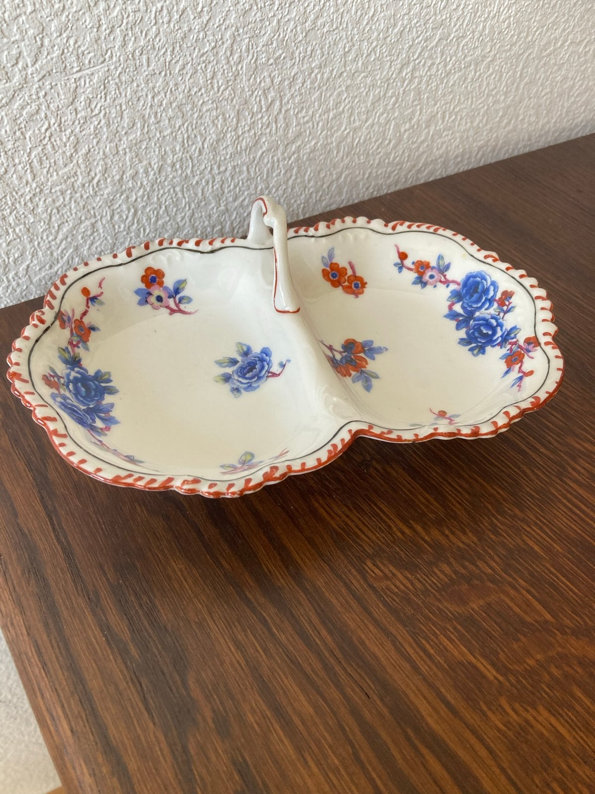 Vintage Porseleinen Bonbonschaaltje met 2 Vakken (Jaren '40/, Ophalen of Verzenden