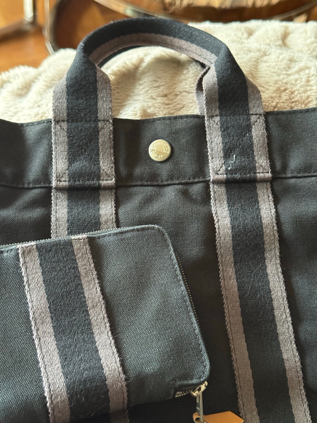 Hermès Fourre-Tout PM Canvas Tas + wallet (Vintage Set), Sieraden, Tassen en Uiterlijk, Ophalen of Verzenden, Gebruikt, Zwart
