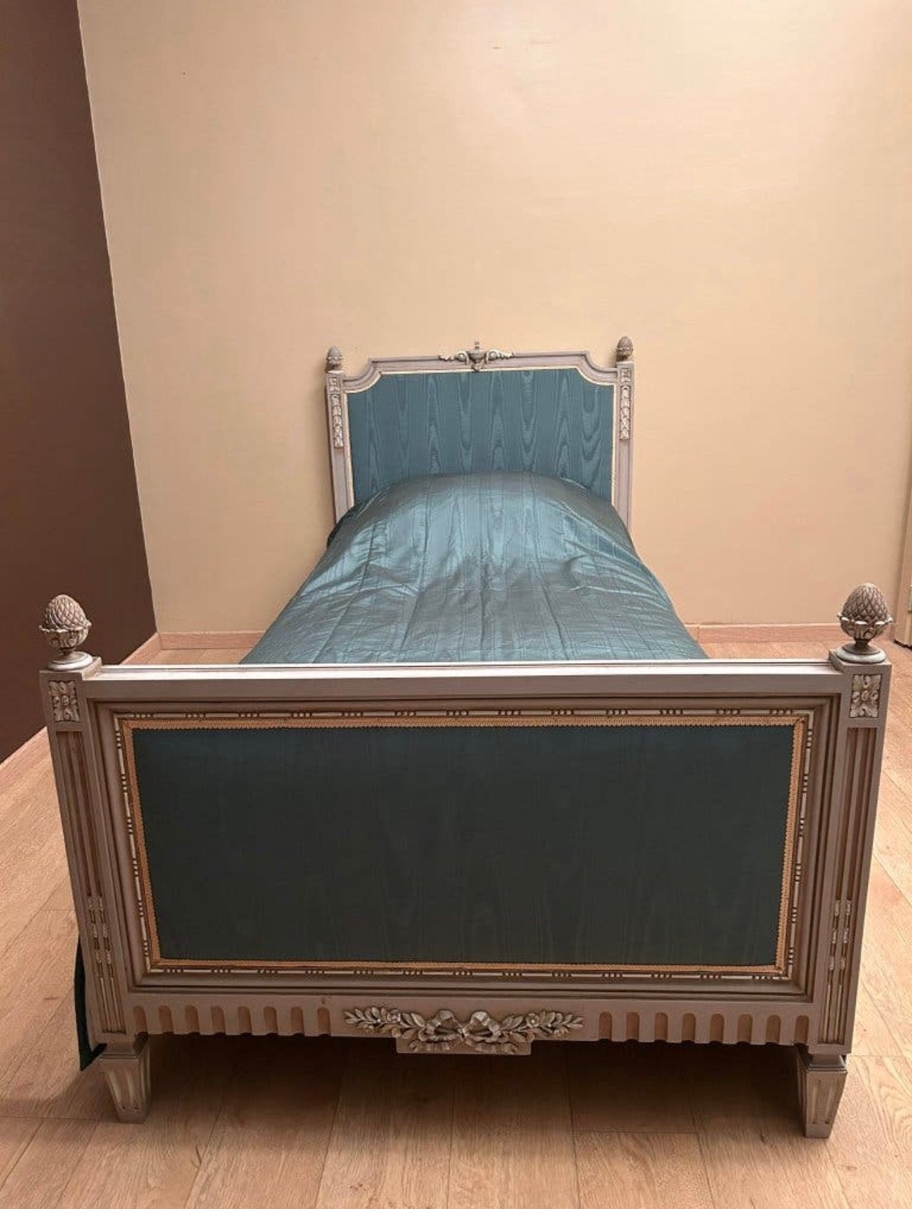 2 x Franse vintage eenpersoonsbedden., Ophalen, Gebruikt, 90 cm, Eenpersoons