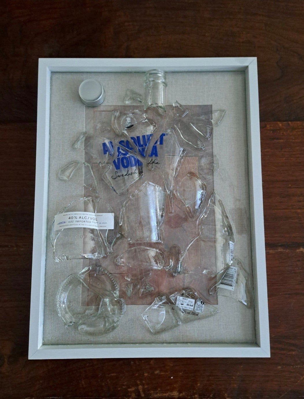 Absolut Vodka broken bottle epoxy schilderij, Ophalen of Verzenden, Nieuw