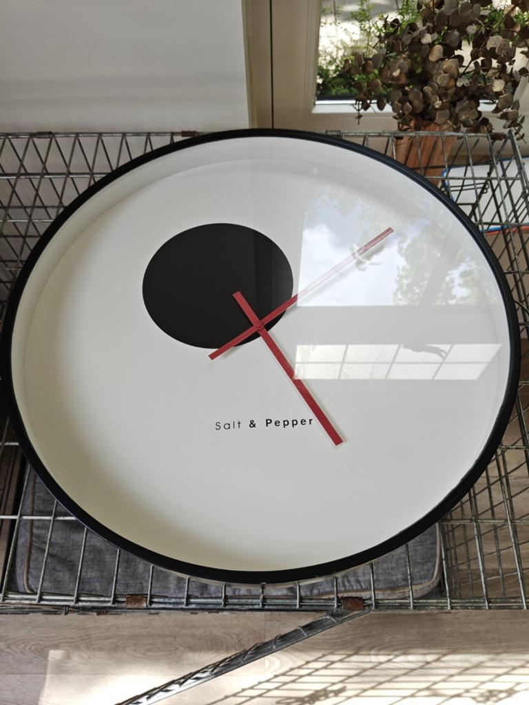 Grote Salt & Pepper wandklok - 60cm, Ophalen of Verzenden