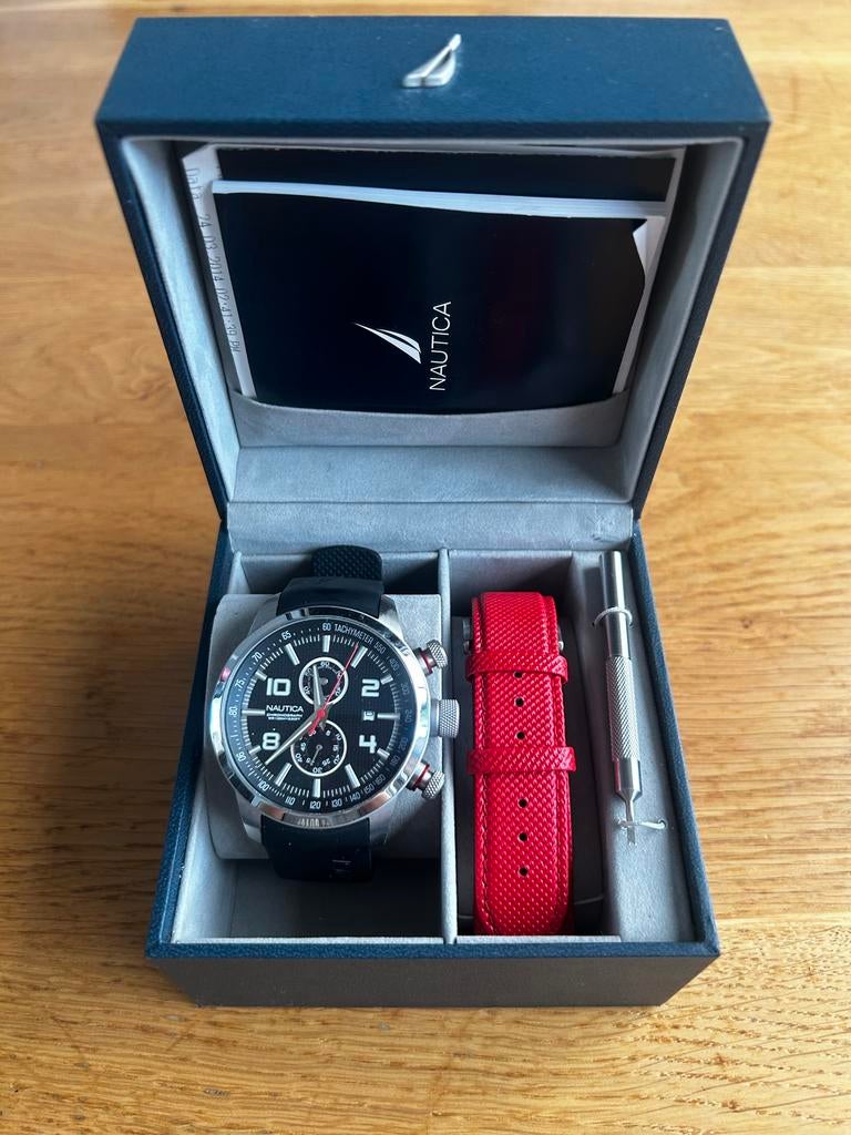 Nautica horloge met extra bandje, Sieraden, Tassen en Uiterlijk, Horloges | Heren, Overige merken, Staal, ., Polshorloge