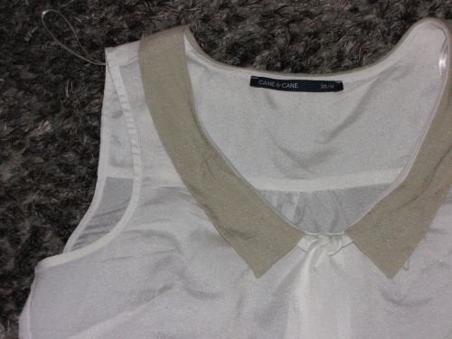 38 CANE & CANE blouse, Kleding | Dames, Ophalen of Verzenden, Zo goed als nieuw, Maat 38/40 (M), Wit