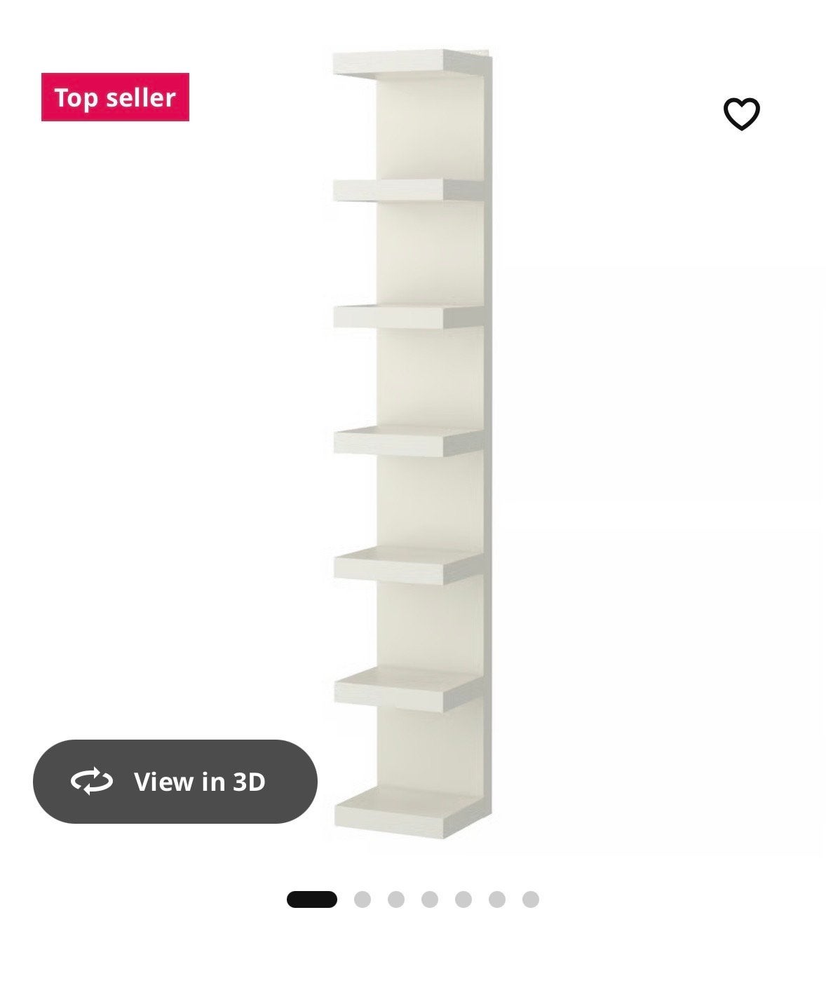 Ikea wandplank - wit, 190 cm hoog, Ophalen, Nieuw
