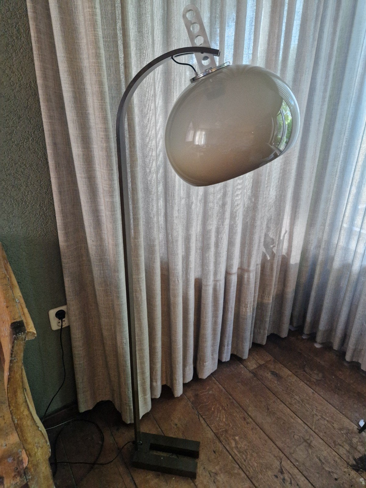 Vintage Dijkstra Mushroom Vloerlamp met Zware U-Voet, Ophalen