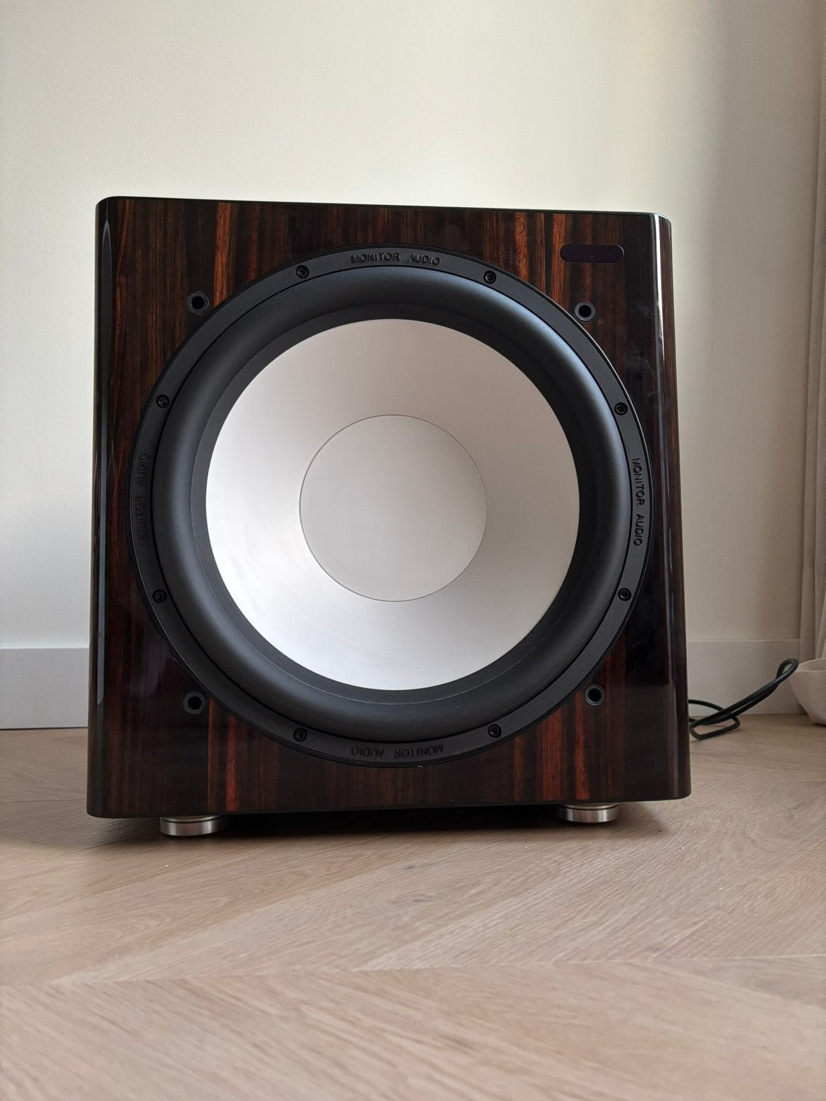 Monitor Audio PLW15 Subwoofer – Ebony – Zo goed als nieuw, Ophalen, Zo goed als nieuw, Subwoofer, Overige merken