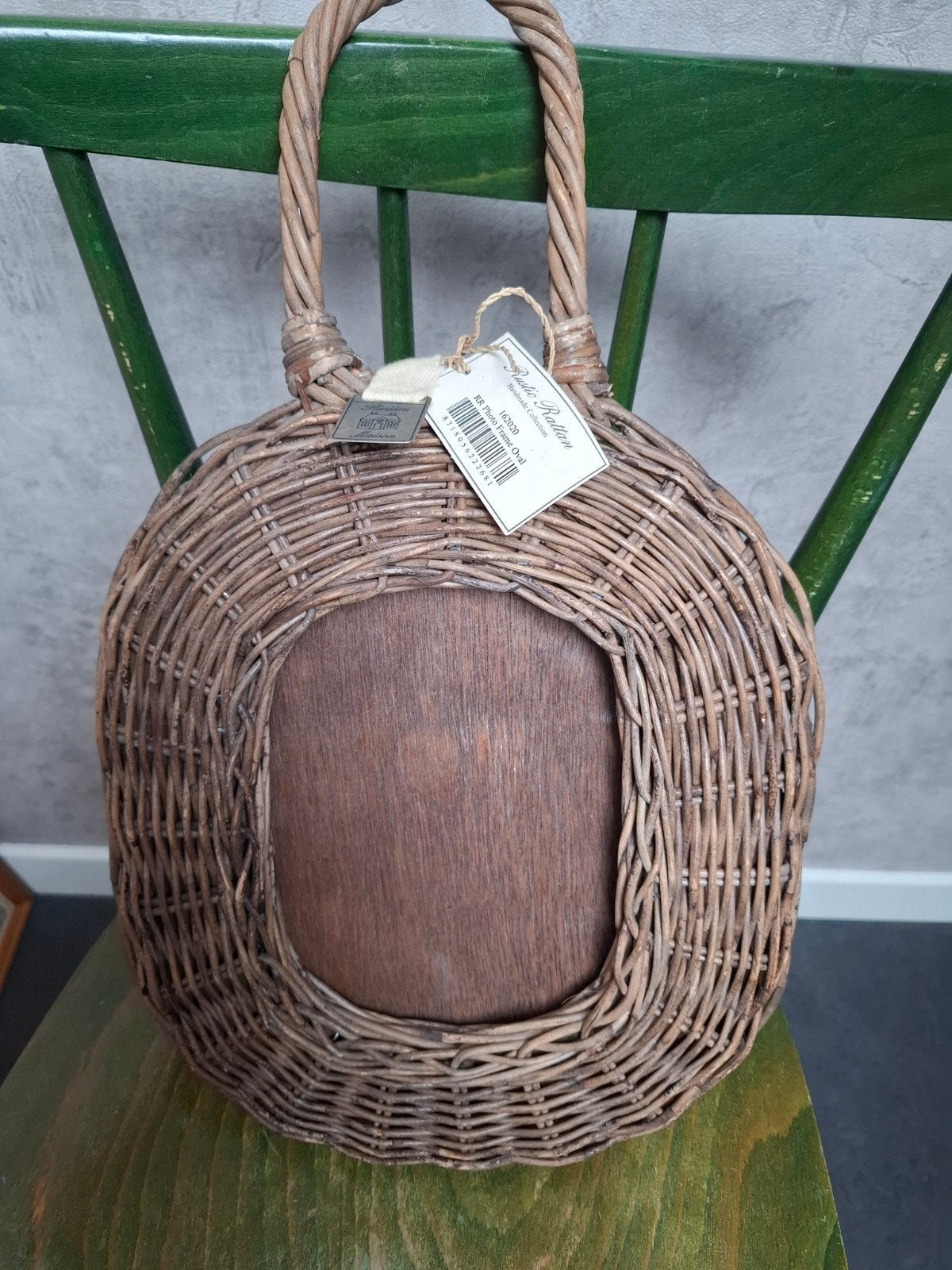 Riviera Maison Rustic Rattan Ovale Fotolijst, Ophalen, Natuurlijk materiaal, Bruin, Landelijk