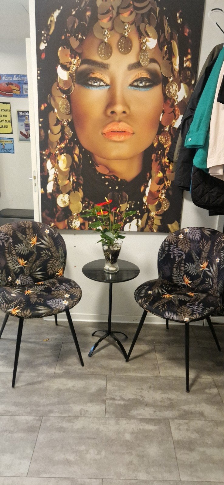 koffie hoek  wachtkamer decoratie  inboedel, Ophalen, Gebruikt, Metaal, Tropisch, Modern