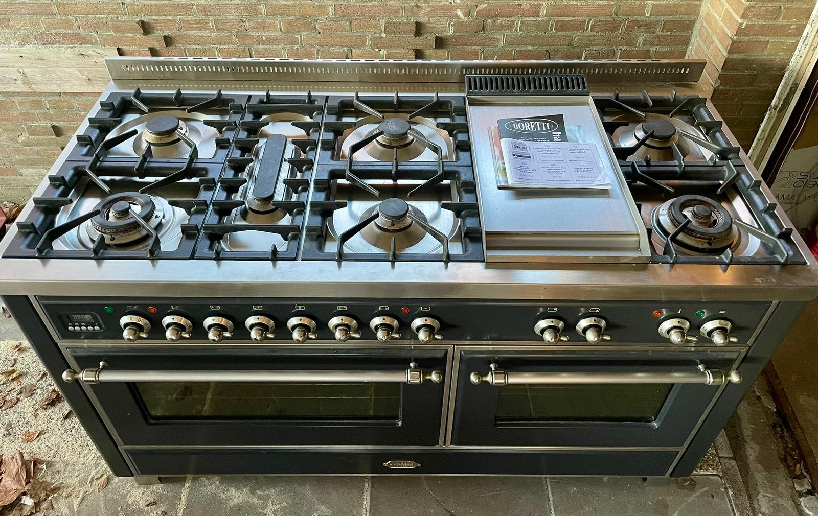 Uniek 150cm Boretti / Ilve fornuis! - 7 branders + Frytop, Ophalen, Zo goed als nieuw, Gas, Vrijstaand