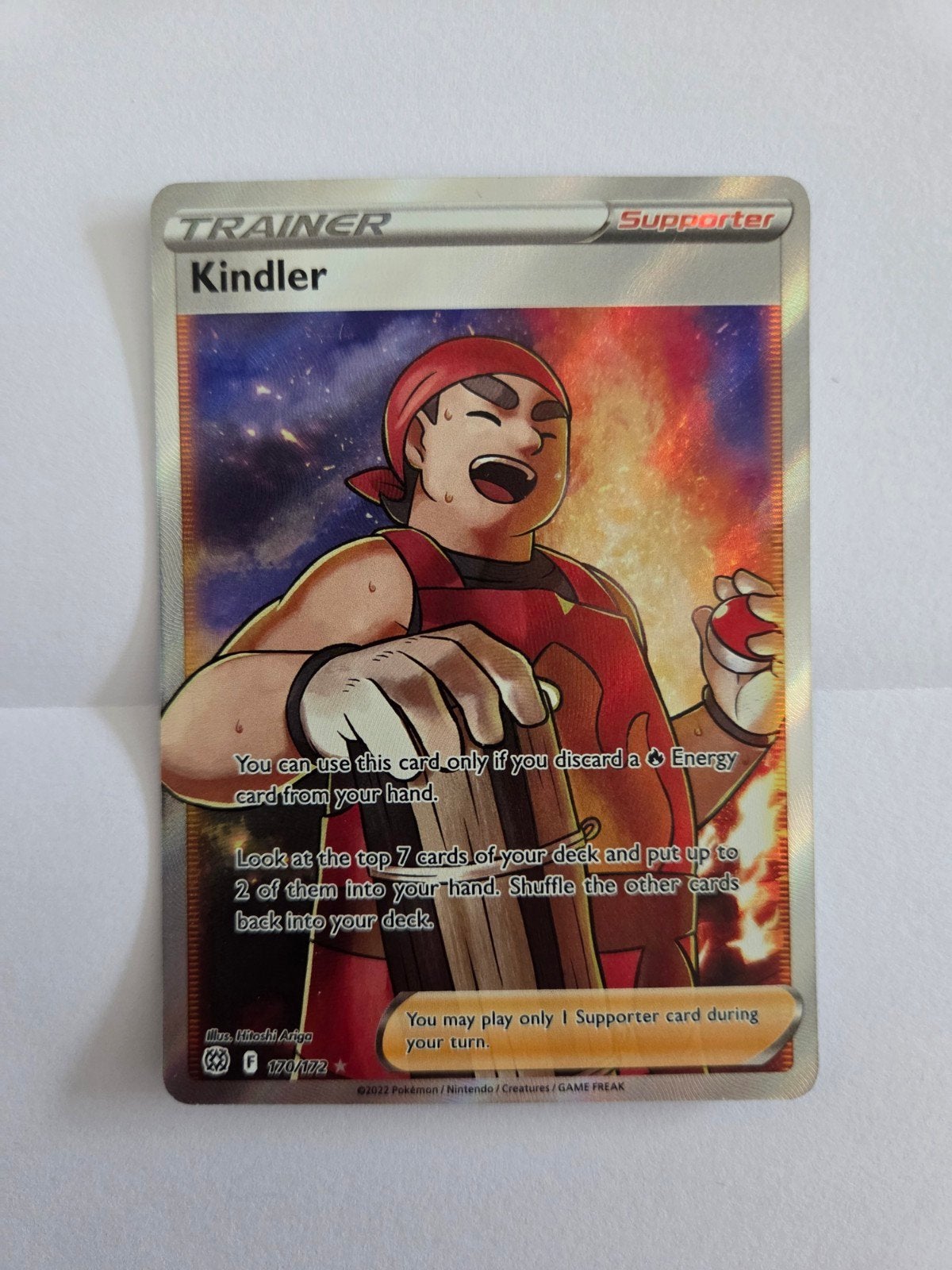 Pokémon TCG: Kindler Supporter Trainer Kaart (Full Art), Ophalen of Verzenden, Zo goed als nieuw, Losse kaart