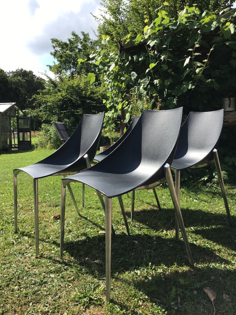 Stijlvolle Italiaanse design stoelen van Parri, Ophalen, Gebruikt, Vier, Metaal