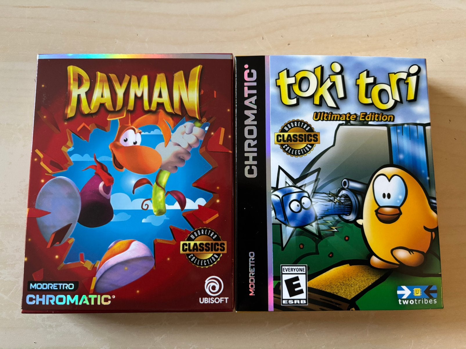 Modretro Chromatic games - Toki Tori - Rayman, Spelcomputers en Games, Games | Nintendo Game Boy, Avontuur en Actie, Verzenden