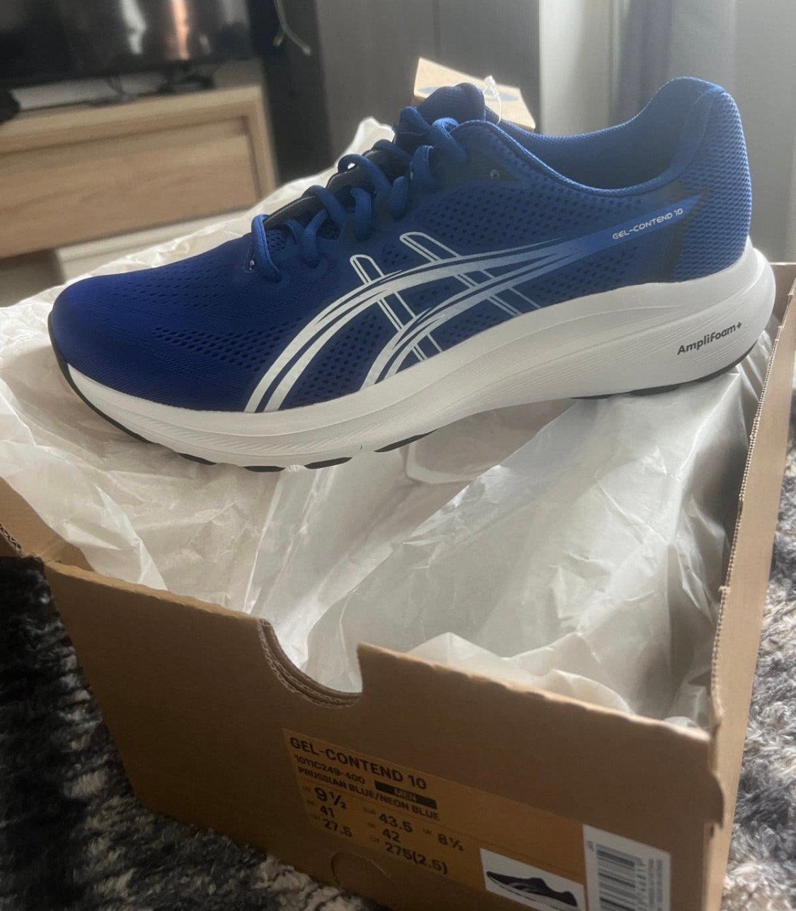 Asics running gel contend 10. Maat 43- 43,5 nieuw in doos, Blauw, Sportschoenen, Nieuw, Ophalen of Verzenden