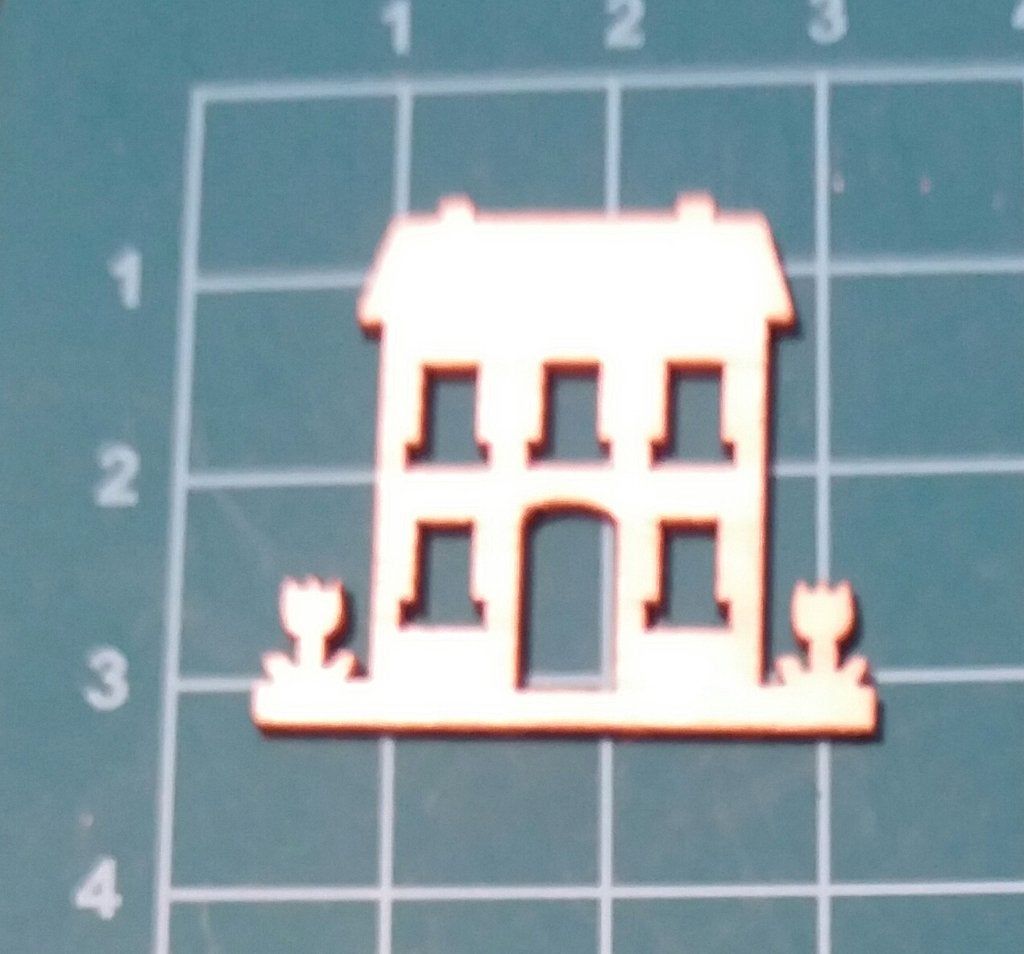 Houten decoratiefiguurtjes: Bloem, Huisje, Tuin, Vlinder, Onbekend, Nieuw, Onbekend, Onbekend