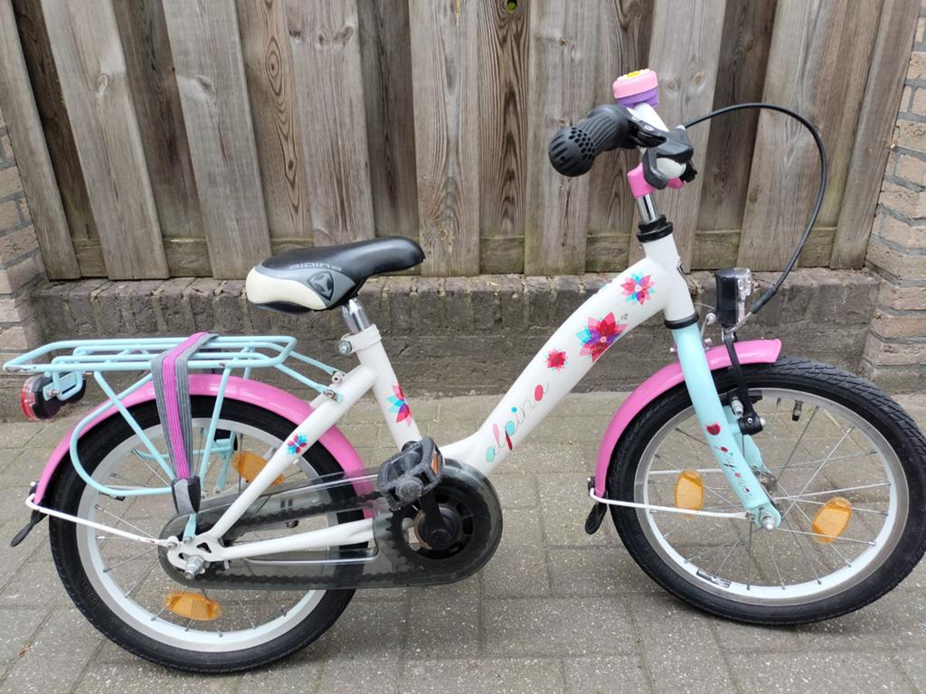 16 inch meisjesfiets Alpina Girlpower, Fietsen en Brommers, Fietsen | Meisjes, Ophalen, Terugtraprem, Gebruikt, Alpina