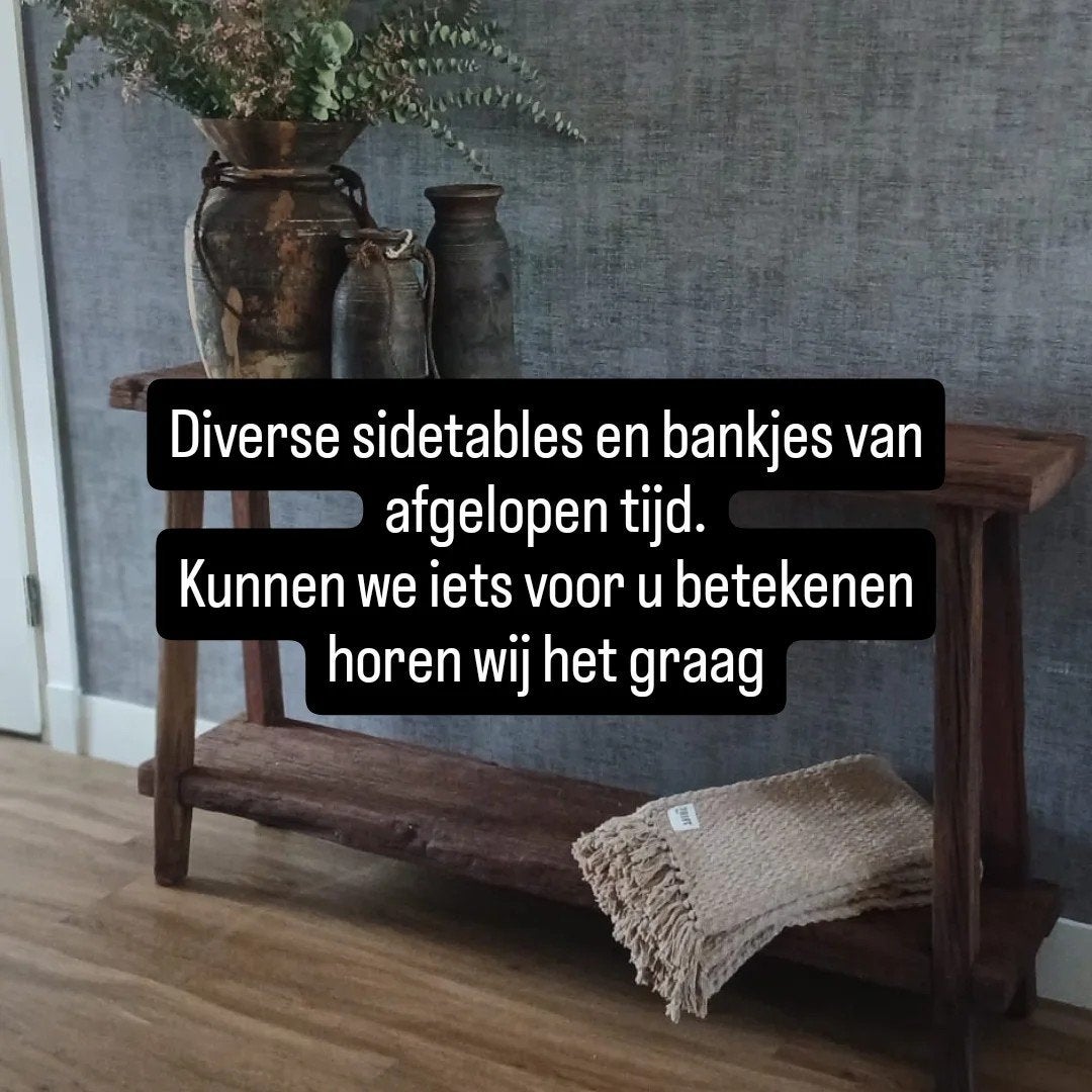 Krukjes, bankjes en sidetables op maat gemaakt, Huis en Inrichting, Tafels | Bijzettafels, Nieuw, Rechthoekig, 45 tot 60 cm, 75 cm of meer