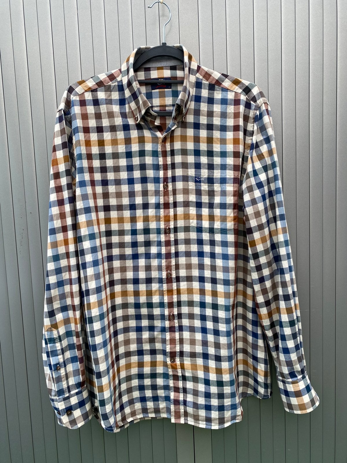 Paul & Shark blouse 41 bruin-blauw, Kleding | Heren, Ophalen of Verzenden, Zo goed als nieuw, Bruin, Halswijdte 41/42 (L)