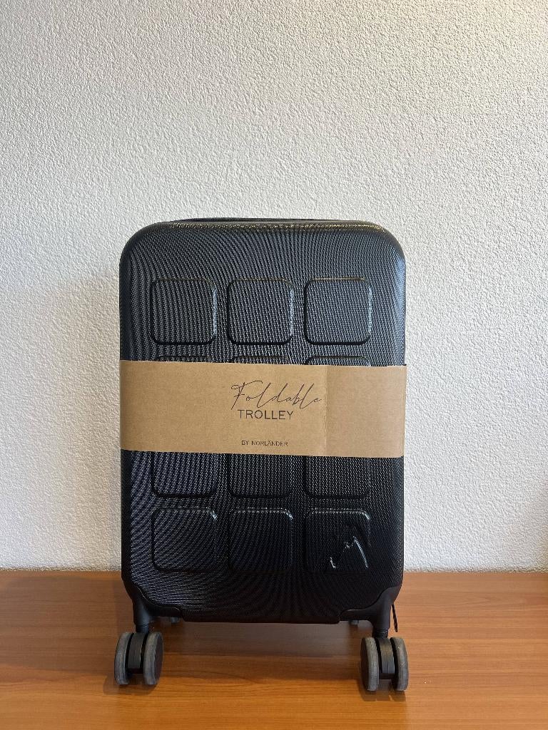 NORLÄNDER Opvouwbare Trolley Zwart, Sieraden, Tassen en Uiterlijk, Koffers, Wieltjes, Hard kunststof, Verzenden, Nieuw