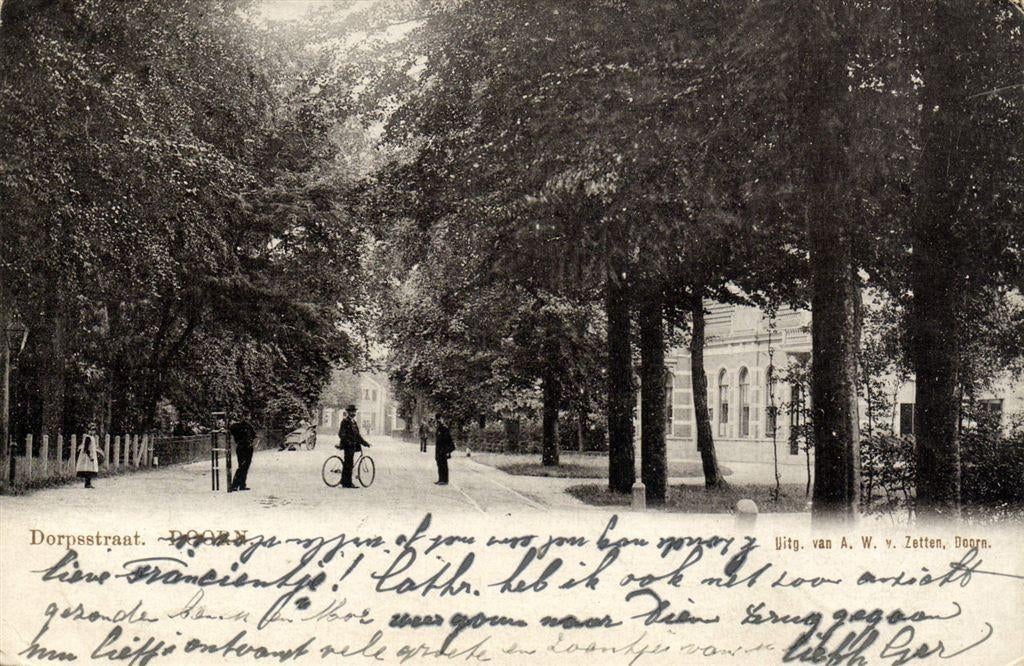 Dorpsstraat. Doorn. - volk fiets - 1902 gelopen, Verzenden, Voor 1920, Gelopen, Utrecht