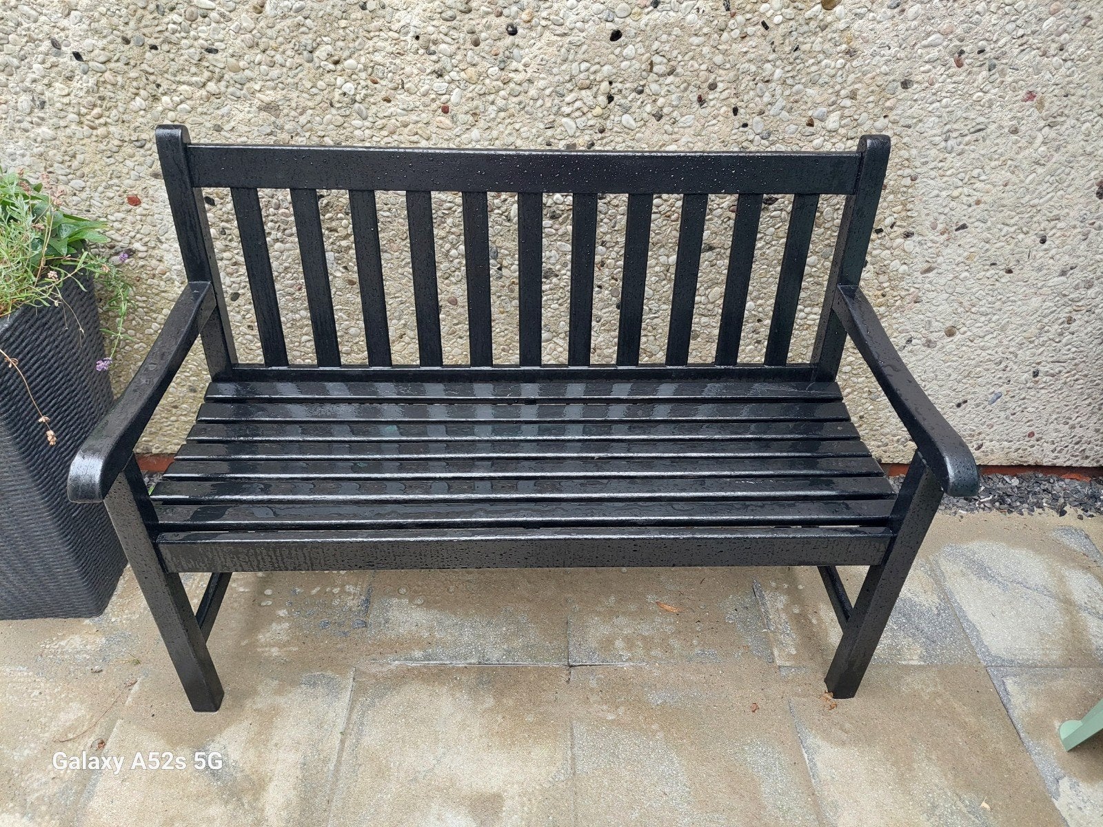 ☀️Mooi zwart hardhouten tuinbank 120 breed☀️, Tuin en Terras, Ophalen, Hout