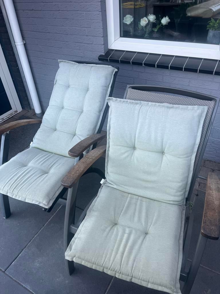 Hartman tuinset met 6 stoelen, waarvan 2 verstelbaar, Ophalen, Gebruikt, Hout, Verstelbaar