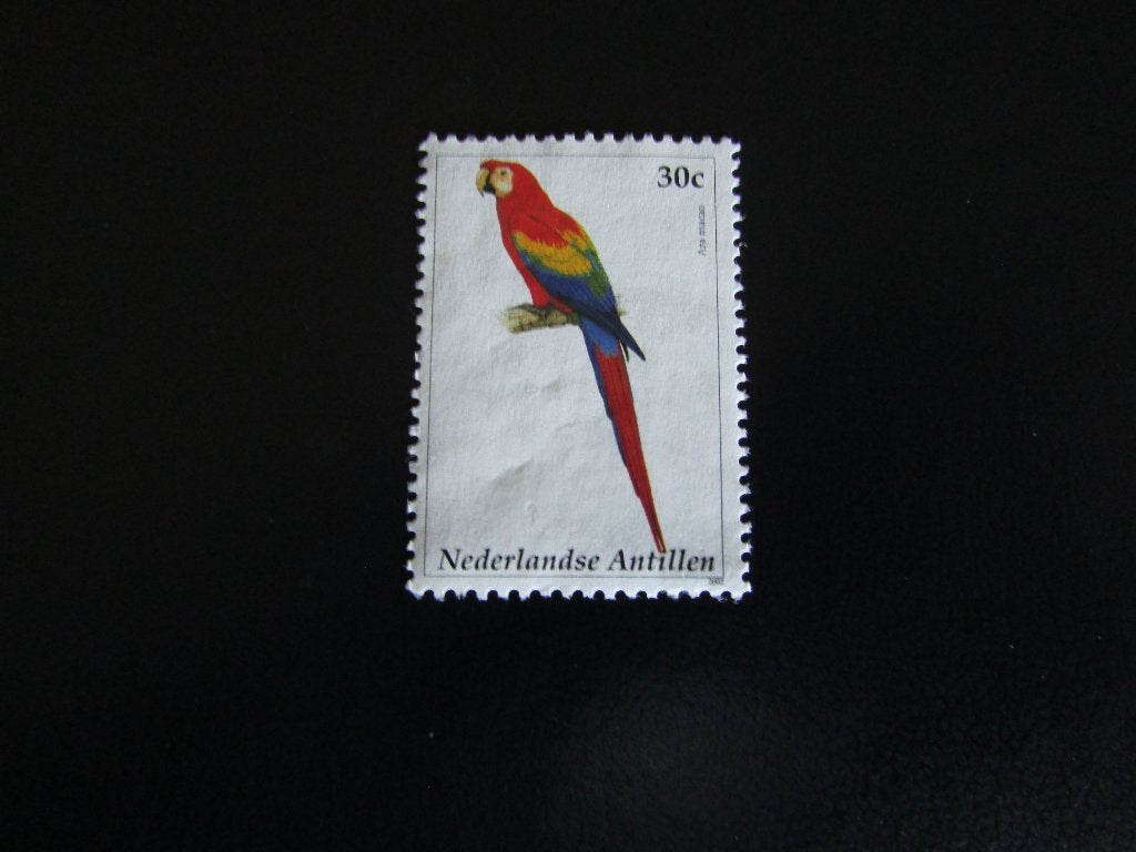 Postzegel Vogel: Geelvleugel Ara uit Ned. Antillen, Ophalen of Verzenden, Postfris, Dier of Natuur