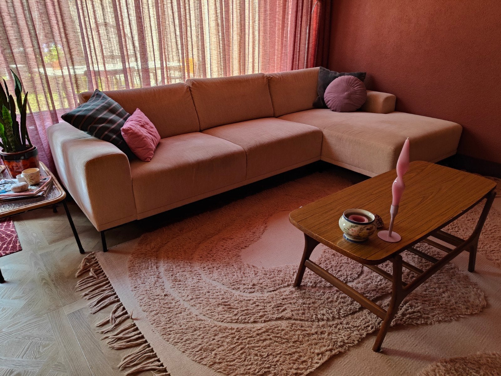 Ruime Nous Living bank met chaise longue, geïmpregneerd!, Huis en Inrichting, Banken | Bankstellen, Ophalen, 250 tot 300 cm, Gebruikt