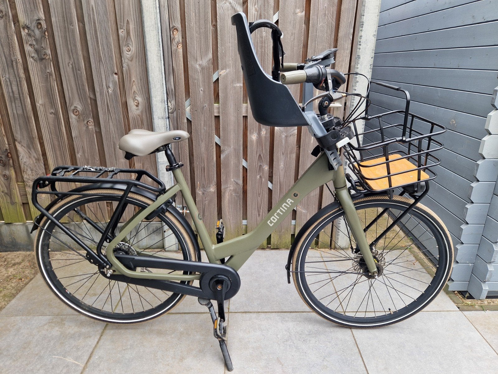 Cortina Common Family - olijfgroen (framemaat 57), Gebruikt, 56 cm of meer, 1 zitje, Ophalen