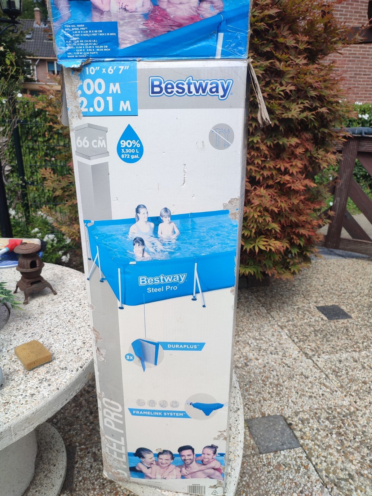 Bestway zwembad met alles erop en eraan, Ophalen, Gebruikt, 200 tot 300 cm, 80 tot 120 cm