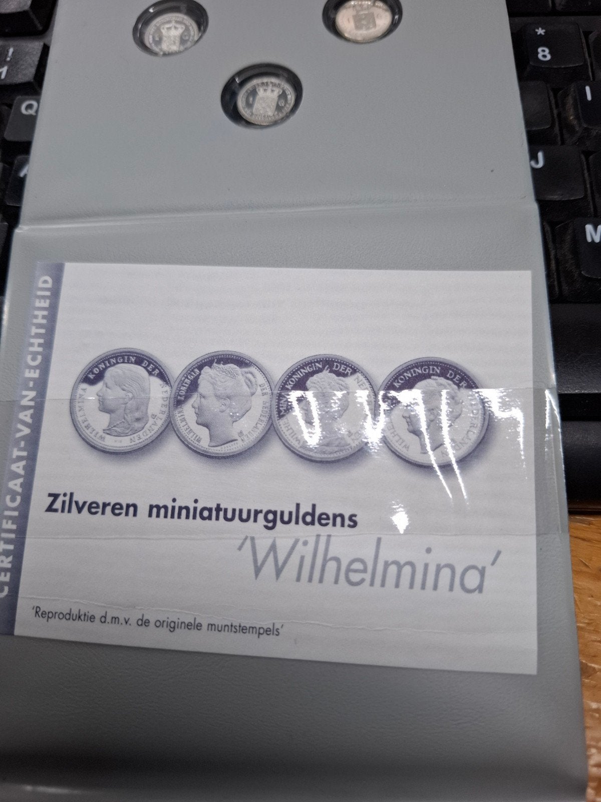 Zilveren miniatuurguldens 'Wilhelmina' set, 1 gulden, Setje, Zilver, Ophalen of Verzenden